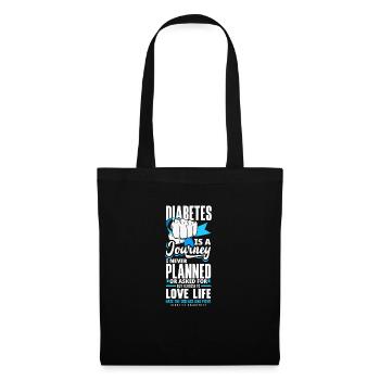 T1D Diabetes Typ 1 Diabetiker Geschenk - Stoffbeutel - Schwarz - Vorne