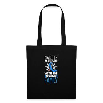 T1D Diabetes Typ 1 Diabetiker Geschenk - Stoffbeutel - Schwarz - Vorne