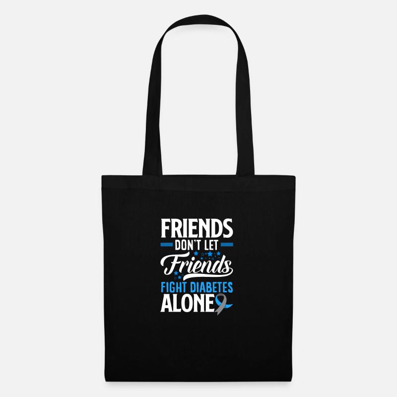T1D Diabetes Typ 1 Diabetiker Geschenk - Stoffbeutel - Schwarz
