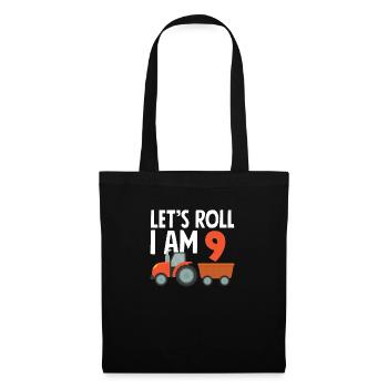 9e anniversaire tracteur 9 ans chemise d’anniversaire - Sac en tissu - noir - Devant