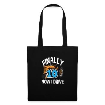 10e anniversaire tracteur 10 ans anniversaire chemise - Sac en tissu - noir - Devant