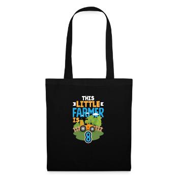 8th Birthday Tractor 8 Years Birthday Shirt - Tote Bag - black - Front