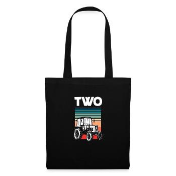 2e anniversaire tracteur 2 ans chemise d’anniversaire - Sac en tissu - noir - Devant