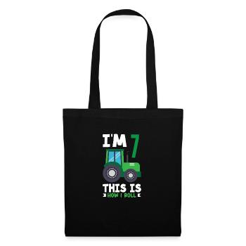 1er anniversaire tracteur 1 an anniversaire chemise - Sac en tissu - noir - Devant