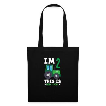 1er anniversaire tracteur 1 an chemise d’anniversaire - Sac en tissu - noir - Devant