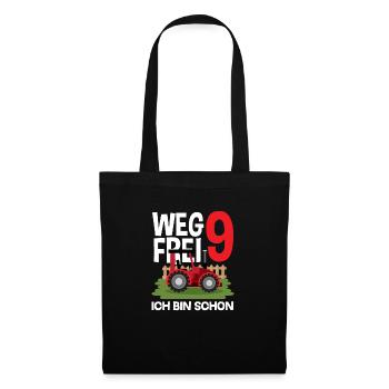 9e anniversaire tracteur 9 ans chemise d’anniversaire - Sac en tissu - noir - Devant