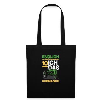 10th Birthday Tractor 10 Years Birthday Shirt - Tote Bag - black - Front