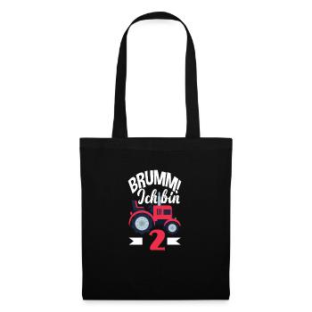 2. Geburtstag Traktor 2 Jahre Geburtstagsshirt - Stoffbeutel - Schwarz - Vorne