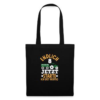 8e anniversaire tracteur 8 ans chemise d’anniversaire - Sac en tissu - noir - Devant