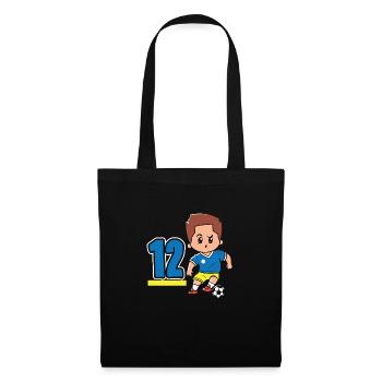 12th Birthday 12 Years Soccer Soccer Player - Tote Bag - black - Front