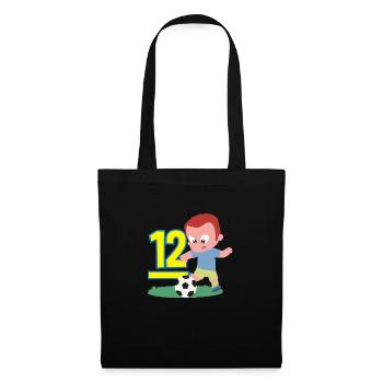 12th Birthday 12 Years Soccer Soccer Player - Tote Bag - black - Front