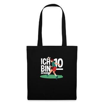 10e anniversaire 10 ans Football Joueur de football - Sac en tissu - noir - Devant