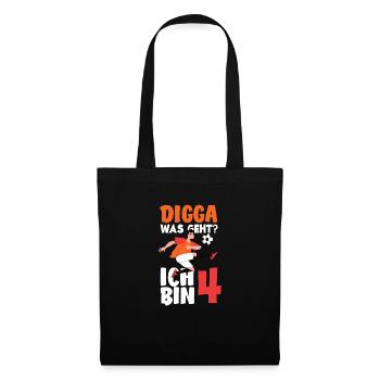 4e anniversaire 4 ans de football joueur de football - Sac en tissu - noir - Devant