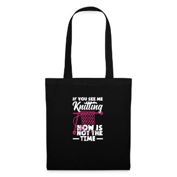 Funny Knitting Knitting Needle Gift - Tote Bag - black - Front