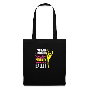 Süßes Ballerina Ballettänzerin Geschenk - Stoffbeutel - Schwarz - Vorne