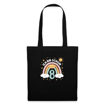 Chemise 8ème anniversaire Nuage Arc-en-ciel - Sac en tissu - noir - Devant