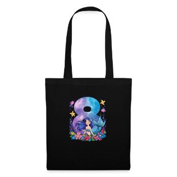 8th Birthday Girl 8 Years Mermaid Party - Tote Bag - black - Front