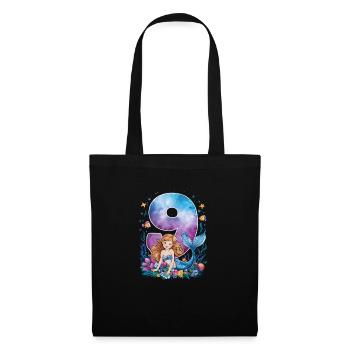 9th Birthday Girl 9 Years Mermaid Party - Tote Bag - black - Front