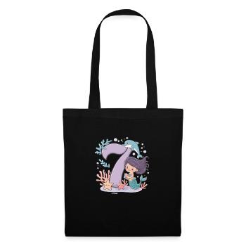 7th Birthday Girl 7 Years Mermaid Party - Tote Bag - black - Front