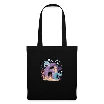 6th Birthday Girl 6 Years Mermaid Party - Tote Bag - black - Front