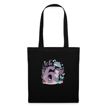 6th Birthday Girl 6 Years Mermaid Party - Tote Bag - black - Front