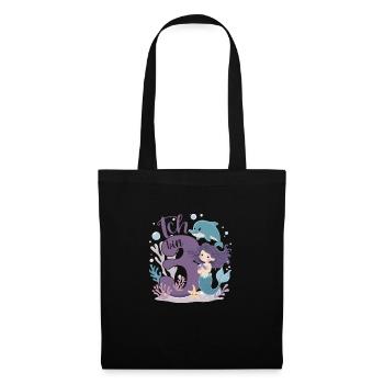 3ème anniversaire fille 3 ans sirène fête - Sac en tissu - noir - Devant