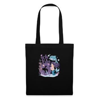 3ème anniversaire fille 3 ans sirène fête - Sac en tissu - noir - Devant