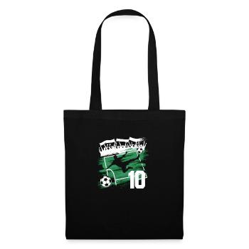 10e anniversaire 10 ans de football Joueur de football - Sac en tissu - noir - Devant