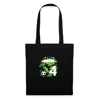 4ème anniversaire 4 ans de football Joueur de football - Sac en tissu - noir - Devant