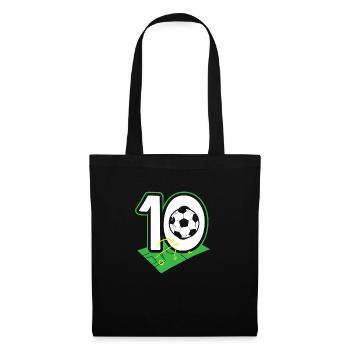 10e anniversaire 10 ans de football Joueur de football - Sac en tissu - noir - Devant