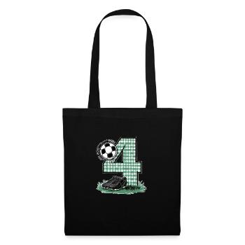 4ème anniversaire 4 ans de football Joueur de football - Sac en tissu - noir - Devant