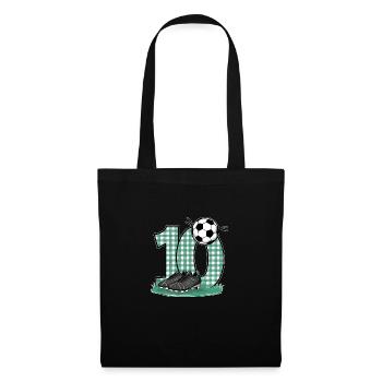 10e anniversaire 10 ans de football Joueur de football - Sac en tissu - noir - Devant