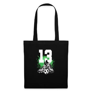 13e anniversaire 13 ans de football Joueur de football - Sac en tissu - noir - Devant