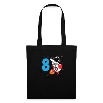 8ème anniversaire Garçons 8 ans Astronaute Anniversaire - Sac en tissu - noir - Devant