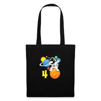 4ème anniversaire garçons 4 ans astronaute anniversaire - Sac en tissu - noir - Devant