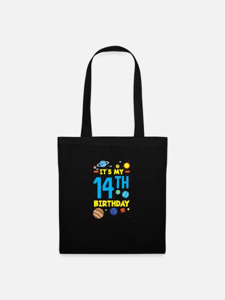 14. Geburtstag Jungen Astronaut Geburtstag - Stoffbeutel - Schwarz