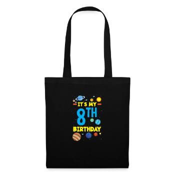 8ème anniversaire Garçons 8 ans Astronaute Anniversaire - Sac en tissu - noir - Devant