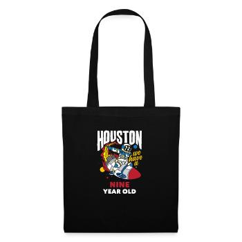 9e anniversaire garçons 9 ans astronaute anniversaire - Sac en tissu - noir - Devant