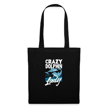 Crazy Dolphin Lady - Tote Bag - black - Front