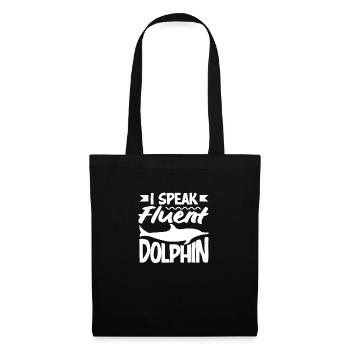 Ich Spreche Fliessend Delfin - Stoffbeutel - Schwarz - Vorne