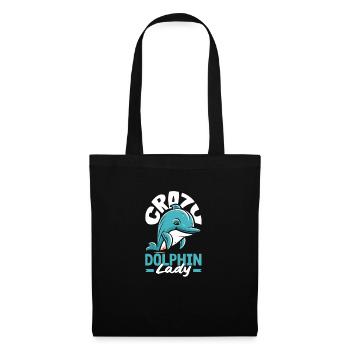Crazy Dolphin Lady - For Dolphin Lovers - Tote Bag - black - Front