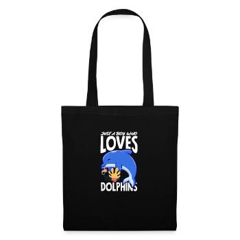 A boy who loves dolphins - Tote Bag - black - Front