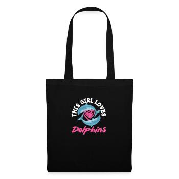 This girl loves dolphins - Tote Bag - black - Front