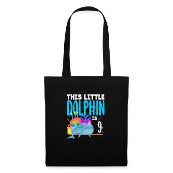 This little dolphin is 9 9th birthday - Tote Bag - black - Front