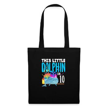 This little dolphin is 10 10th birthday - Tote Bag - black - Front