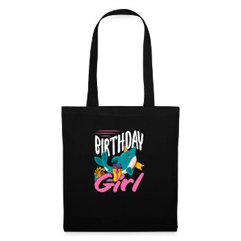 Dauphin Anniversaire Fille - Sac en tissu - noir - Devant