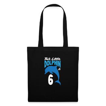 This little dolphin is 6 6th birthday - Tote Bag - black - Front