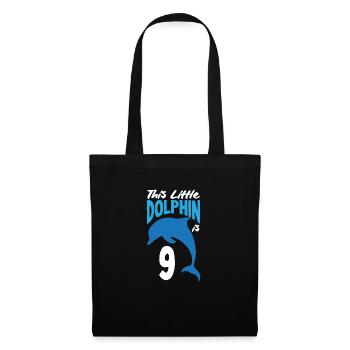 This little dolphin is 9 9th birthday - Tote Bag - black - Front