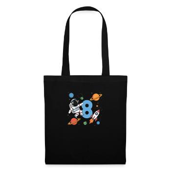 8ème anniversaire Garçons 8 ans Astronaute Anniversaire - Sac en tissu - noir - Devant
