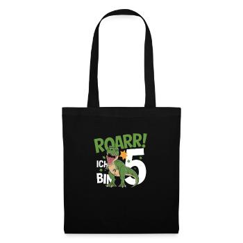 5th Birthday 5 Years Dino Dinosaur Fan - Tote Bag - black - Front